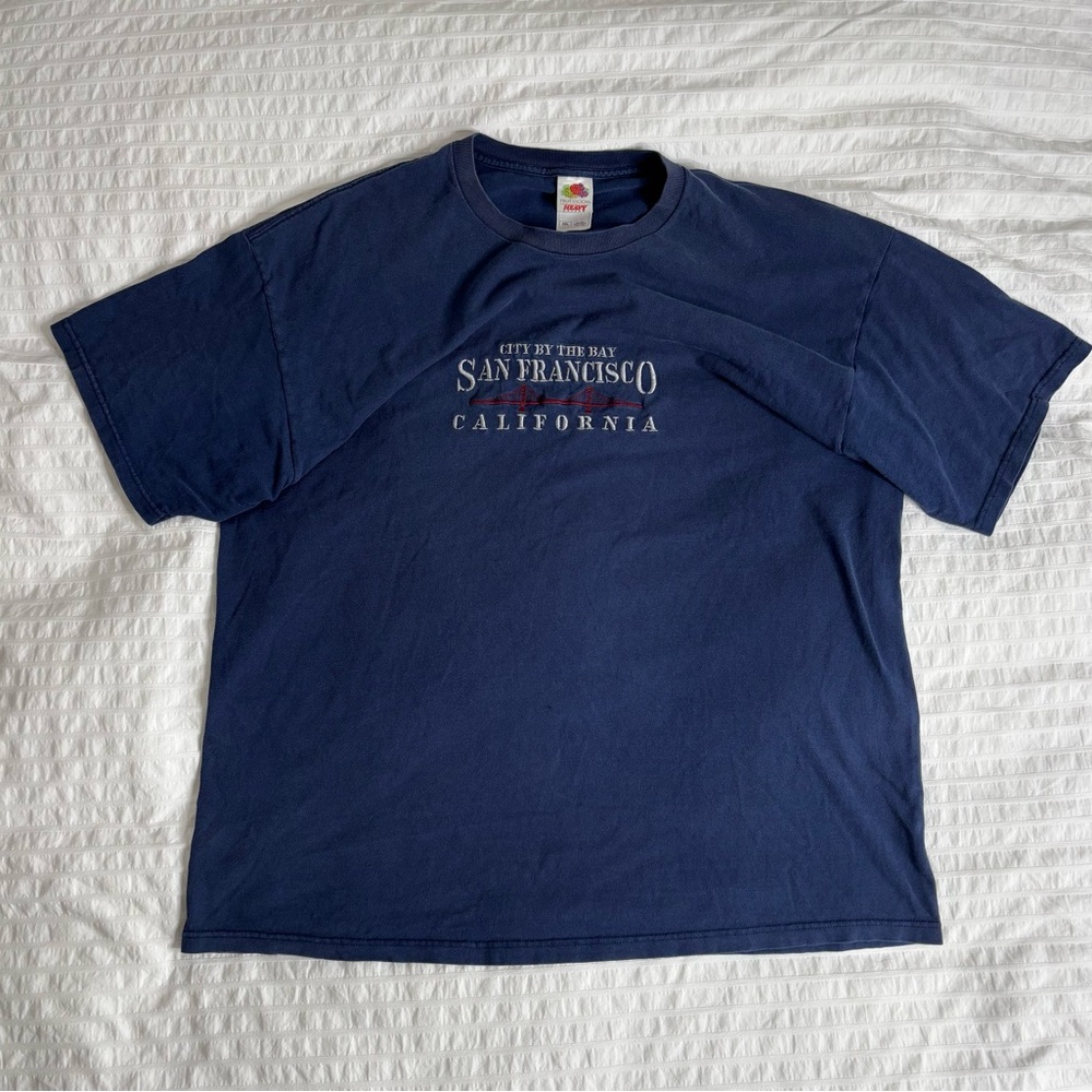 Fruit of the Loom Navy Blue Men's San Francisco Vintage T-Shirt